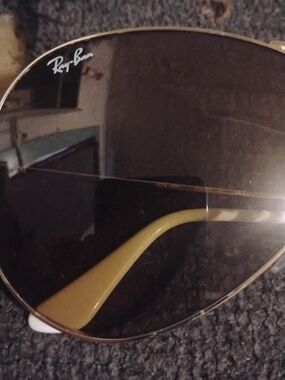Ray-Ban Aviator Sunglasses - Brown Lenses with Yellow Temples